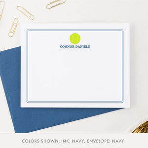 Boys Custom Tennis Stationary, Kids Personalized Tennis Thank You Card, Customized Tennis Notecards for Boy, Girls Tennis Stationery KS148