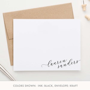 Personalisierte elegante Eckschrift-Mitteilungskarten für Frauen Moderne Dankeskarten, klassisches Briefpapierset für Erwachsene mit Umschlägen, edel, PS141