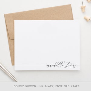 Simple Script Personalized Stationary for Women, Elegant Note Cards for Women Stationary Set, Personalized Stationery for Women, PS084