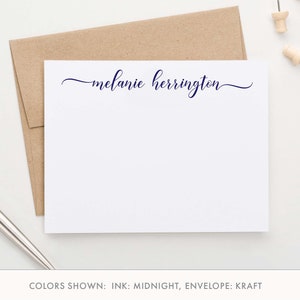 Chique briefpapierkaarten voor vrouwen, eenvoudig bedankkaarten met kalligrafiescript en enveloppen, klassieke briefkaarten voor volwassenen, modern PS146