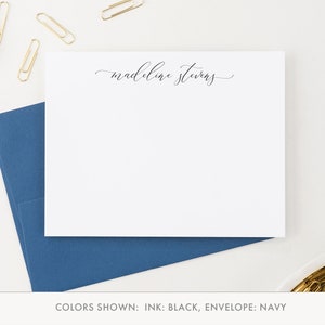 Elegantes Skript personalisiertes Briefpapier für Frauen, personalisiertes Briefpapier für Frauen, Grußkarten für Frauen, PS087