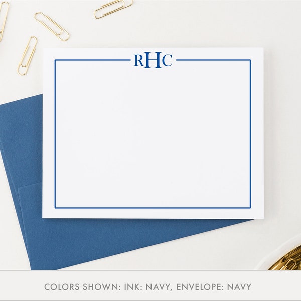 Personalized Monogrammed Stationary Set for Adults Customized Monogram Notecards, Custom Stationary Business, Professional Thank Yous, MS047