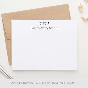 Papeterie professionnelle avec lunettes, Cartes de correspondance personnalisées pour homme, Cartes de remerciement classiques, Cadeaux ophtalmologiste pour papa, Simple, PS159