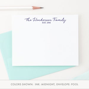 Personalisiertes Briefpapier für die Familie, einfaches benutzerdefiniertes Briefpapier für die Familie, maßgeschneiderte Nachname-Familien-Grußkarten, Familie Dankeschön FS009