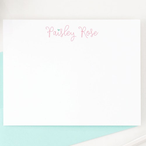 Personalized Stationery Set for Girls Simple Thank You Notes Etsy