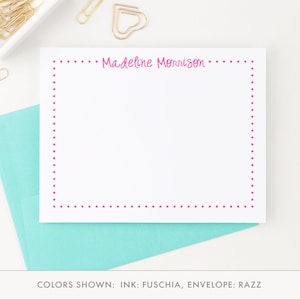 Personalisierte Kinder Briefpapier Set für Mädchen, niedliches einfaches Briefpapier für Mädchen flaches Notenkarten-Set, benutzerdefinierte Dankeskarten mit Umschlägen KS031