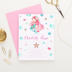 Mermaid Birthday Invitation for Girls, Mermaid Birthday Invite Girl, Under The Sea Birthday Invitation Download, Mermaid Bday Invites, BI026