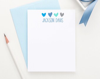 Boys Stationery, Personalized stationery, Heart stationery, Boys Note Cards, Baby Stationery, Baby Note cards, Baby Boy Stationery, KS003