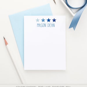 Artigos de papelaria personalizados com estrelas para meninos, cartões de agradecimento personalizados para bebês, artigos de papelaria personalizados para meninos, ESTRELAS, KS093
