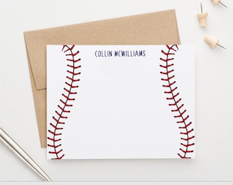 Kids Baseball Stationary Personalized Kids Thank You Cards, Sports Thank You Note, Customized Boys Stationery Set, Kid Thank You Gift, KS127