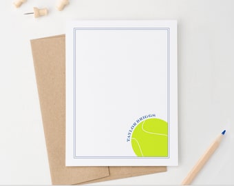 Kids Personalized Tennis Thank You Card, Boys Custom Tennis Stationary, Customized Tennis Notecards for Boy, Girls Tennis Stationery, KS157