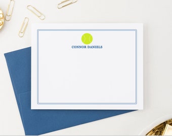 Boys Custom Tennis Stationary, Kids Personalized Tennis Thank You Card, Customized Tennis Notecards for Boy, Girls Tennis Stationery KS148