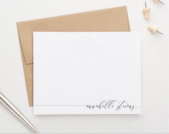 Simple Script Personalized Stationary for Women, Elegant Note Cards for Women Stationary Set, Personalized Stationery for Women, PS084