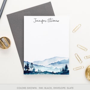 Watercolor Mountain Stationary Set, Mountain Stationery Set Nature Stationery Nature Stationary Mountain Note Card, Mountain NoteCards PS096