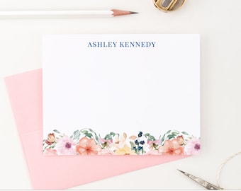 Elegant Floral Thank You Notes for Women Floral Stationary Personalized Floral Stationery Set, Womens Custom Thank You Cards, Flowers PS063