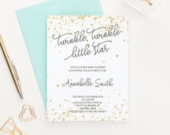 Twinkle Twinkle Little Star Baby Shower Invitation Gender Neutral Twinkle Twinkle Baby Shower Invite Twinkle Twinkle, Printable, BSI039