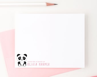 Panda Stationery set for Girls, Personalized Baby Thank You Cards, Panda Stationery for Baby, Personalized Panda Note Cards for Girls, KS109