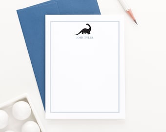 Personalized Dinosaur Stationery for Boys, Custom Dino Thank You Cards, Customized Dinosaur Stationary for Kids, Boy Dinosaur Notecard KS010