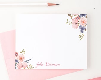Personalized Stationary Floral Stationary Cards, Flower Stationary set, Elegant Stationary for Women Personalized Stationary for Women PS081