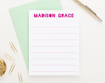 Personalized Lined Stationery For Girls, Personalized Stationary for Kids Stationery, Personalized Stationery For Girls, KS097