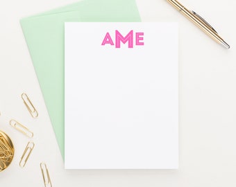 Personalized Monogram Stationery Set, Personalized monogram note cards, Monogrammed gifts for women, Personalized Stationery, MS021