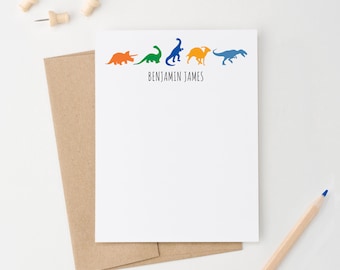 Personalized Dinosaur Thank You Cards for Kids Stationary Dinosaur Stationery for Boys with Dinos, Cute Animal Customized Note Cards, KS087