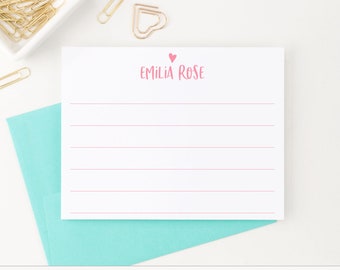 Personalized Lined Stationary For Girls Customized Stationary for Kids Stationery, Personalized Stationery For Girl Stationary Set, KS104