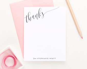 Personalized Thank You Stationery set, Personalized note cards for women, Custom Stationary Set for women, Calligraphy Stationery set, PS074