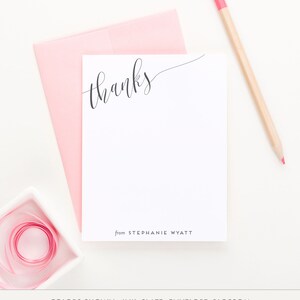 Personalized Thank You Stationery set, Personalized note cards for women, Custom Stationary Set for women, Calligraphy Stationery set, PS074