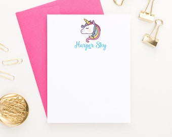 Unicorn Stationary, Unicorn Stationery Set, Unicorn note cards, Kids Thank you cards, Kids Thank you notes, Kids Note Cards KS064