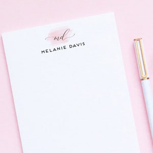 Water Color Notepad, Notepads for Women, Personalized Monogram ...