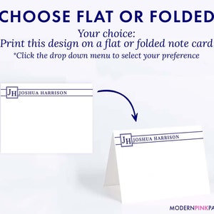 Personalized Monogram Stationery for Men, Personalized Note Cards Men ...