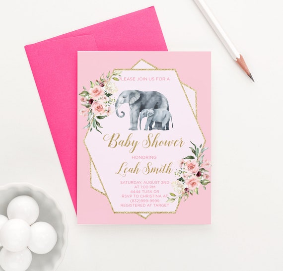 Elephant baby hotsell shower invitations target