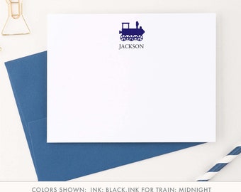 Boys Stationary, Train Stationery for boys, Boys Personalized Stationery for Boys, Boys stationery, Train thank you cards, Set of 10, KS035
