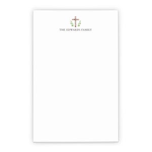 Bloco de notas personalizado para família com envelopes, papel de carta botânico aquarela, presentes religiosos personalizados para cristãos, NP472