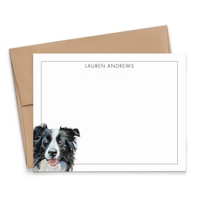 Border Collie Briefpapier Grußkarten, Wählen Sie Ihre Hunderasse, Flache Benutzerdefinierte Tier Grußkarten mit Umschlägen, Hunde Grußkarte Für Tierliebhaber, PS236n