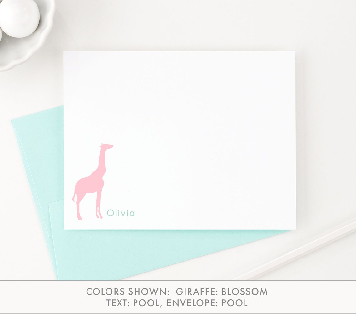 Giraffe Stationary for Kids Personalized Giraffe Stationery for Girls ...