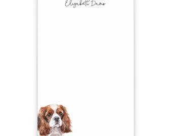 Cavalier King Charles Note Pads With Name, Personalized Dog Notepad With Envelopes, Animal Stationary Paper, NP413q