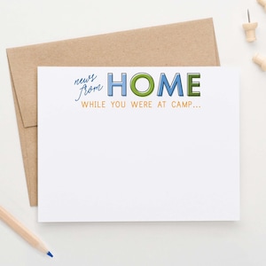 Cartes de correspondance Nouvelles de la maison, notes de camp des parents, joli ensemble de papeterie pour camp d'été, cartes de correspondance pendant que vous étiez au camp, notes de la maison, KS200