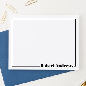 Papelería clásica personalizada para escribir cartas, tarjetas planas con sobres, juego de tarjetas de notas personalizadas para adultos, papelería moderna PS233
