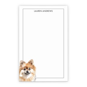 Bloc de notas de Pomerania personalizado, elige la raza de tu perro, bloc de notas de animales personalizado con nombre, juego de cartas para mascotas, regalo para perros, NP412z