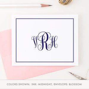 Monogrammed Stationary Cards, Folded Monogram Stationery Set ...