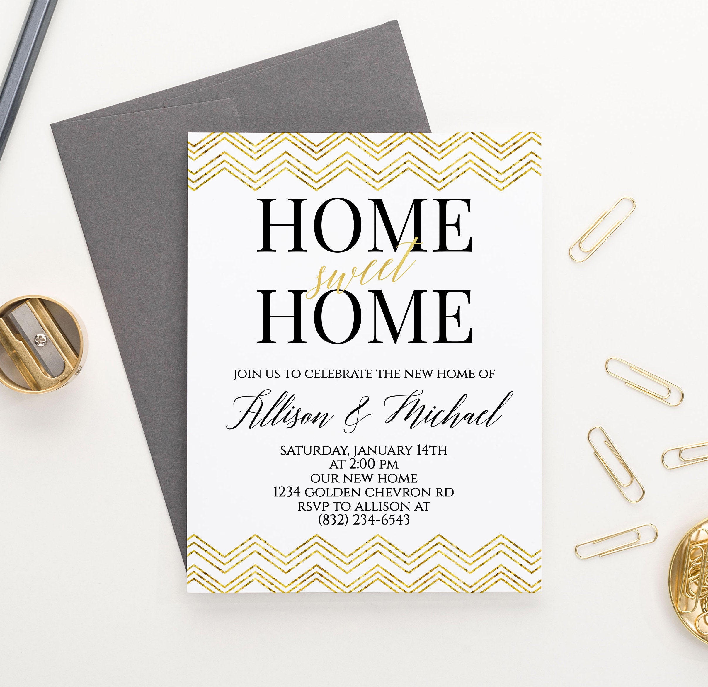 Blank Chevron Invitation Template