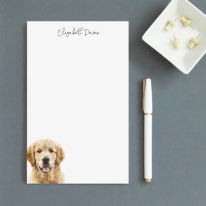 Personalizowane artykuły piśmiennicze z psami, wybierz rasę swojego psa, notatnik golden retriever do pracy, zestawy artykułów piśmienniczych ze zwierzętami z kopertami NP413g