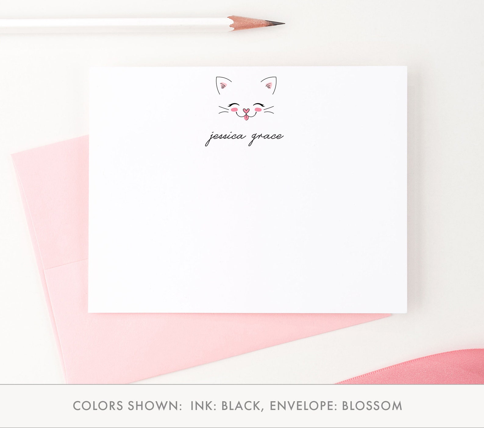 Personalized Cat Stationery Set Cat Stationary for Girls - Etsy
