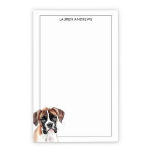 Papel de carta para perros, elige la raza de tu perro, blocs de notas personalizados con perros bóxer, bloc de papelería personalizado con perros, NP412p