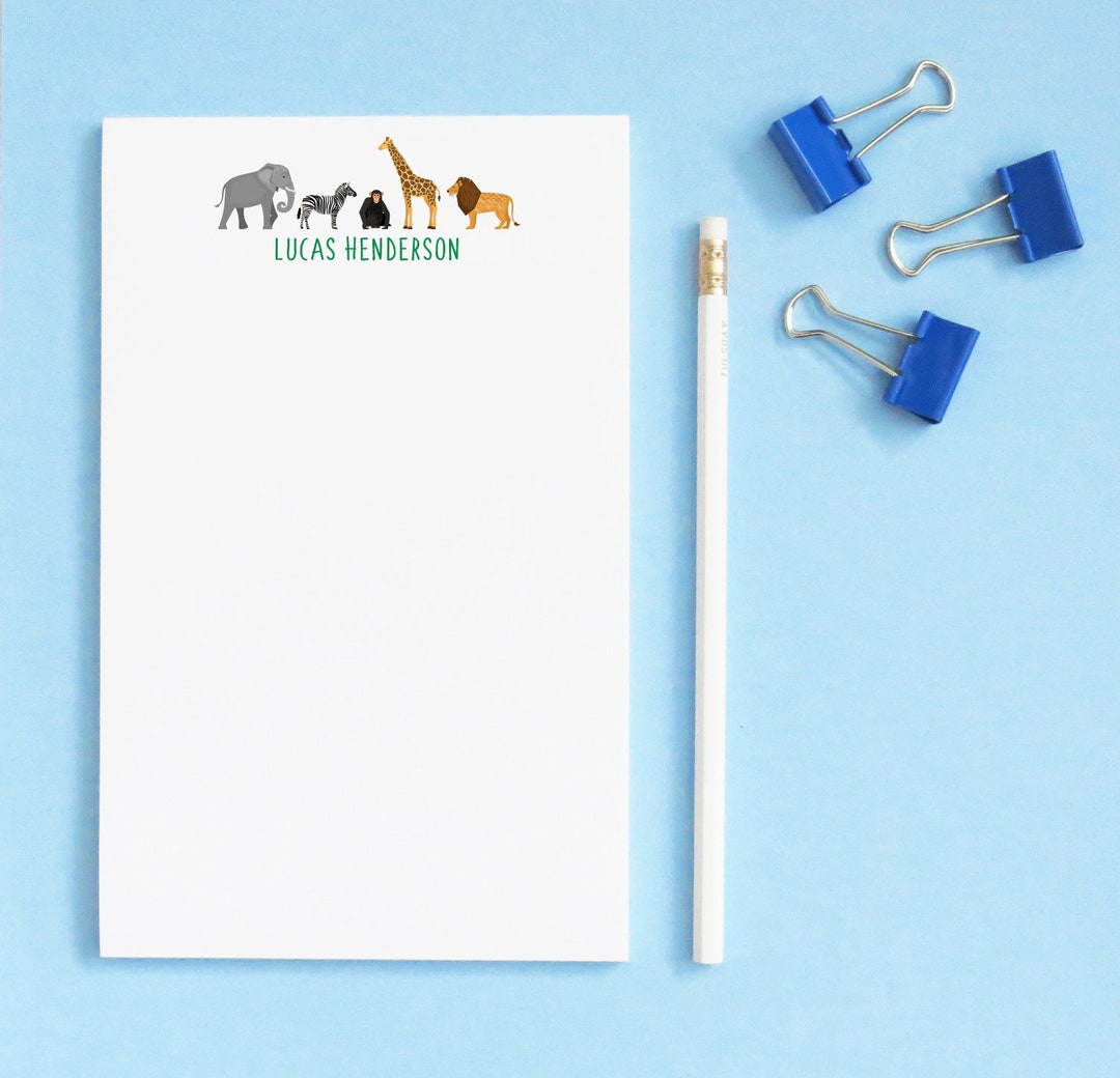 Fun Animal Note Pad Zoo Animals Notepad for Kids Zoo Stationary With Animals, Lined ...