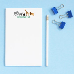 Notatnik dla dzieci Zoo Animals Zoo Stationery ze zwierzętami, liniowany papier listowy dla chłopców Personalizowany list z podziękowaniami dla dziewcząt Dzikie zwierzęta NP158