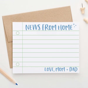 Ensemble de papeterie personnalisé Actualités de la maison, notes de camp de la maison, notes de camp d'été des parents, notes de maman et papa, KS201