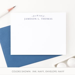 Personalized Business Note Cards with Envelopes, Mens Professional Stationery, Womens Business Notecards, From The Desk Of Stationary, PS183